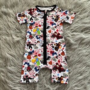 Roblox Bamboo Zippy Shortie Infant‎ 6-12 Months Lego Gaming Vibrant Colorful